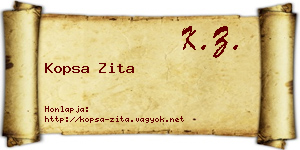 Kopsa Zita névjegykártya